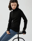 High-Neck Knit Sweater