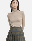 High-Neck Knit Sweater