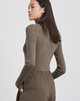 High-Neck Knit Sweater