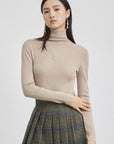 High-Neck Knit Sweater