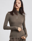 High-Neck Knit Sweater