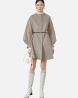 Brown Wool Coat with Waist-Tie: A blend of classic and modern style.