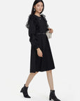 Ruffle Detailed Belted A-Line Dress