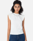 Crewneck Solid Sleeveless Shirt