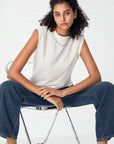 Crewneck Solid Sleeveless Shirt