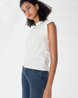 Crewneck Solid Sleeveless Shirt