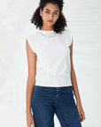 Crewneck Solid Sleeveless Shirt