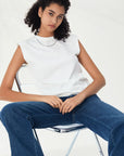 Crewneck Solid Sleeveless Shirt