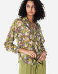 Floral Sequins Twisted Knot Shirt