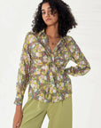 Floral Sequins Twisted Knot Shirt