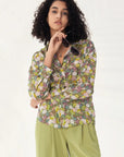 Floral Sequins Twisted Knot Shirt