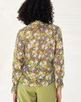 Floral Sequins Twisted Knot Shirt