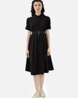 Casual Waist-Cinched Shirt Dress