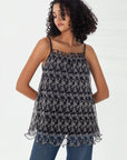 Lace Print Pullover Tank Top