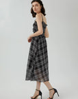 Color-Blocked Plaid Dress