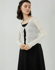 V-neck Texture Cardigan Sweater