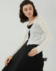 V-neck Texture Cardigan Sweater