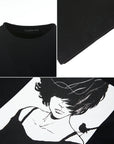 Portrait Printed Loose T-shirt Dress