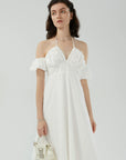 Off Shoulder Backless A-Line Dress