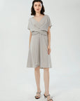 V-Neck Chiffon Flowy Dress