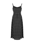V-neck Plaid Spaghetti Dress