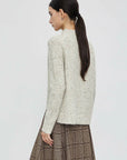 Versatile Ribbed Neck Sweater with Playful Polka Dots