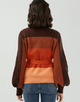 Gradient Color Back Bow Tie Sweater