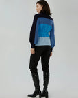 Gradient Color Back Bow Tie Sweater
