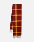 Color Block Plaid Fringe Scarf