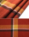 Color Block Plaid Fringe Scarf