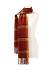 Color Block Plaid Fringe Scarf