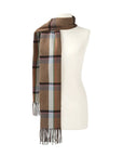 Color Block Plaid Fringe Scarf