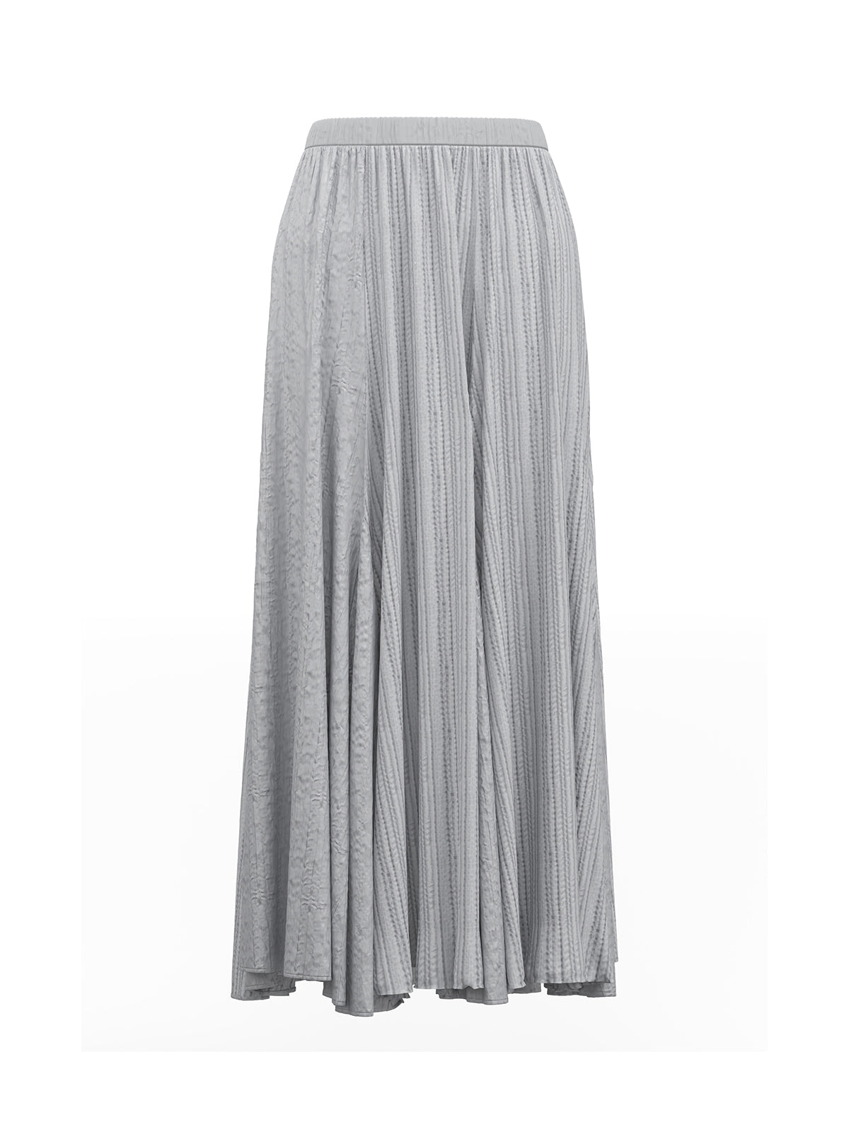 Elastic Waist Crinkle Midi Skirt