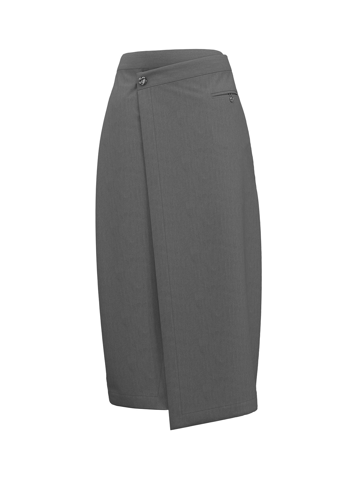 Asymmetric Slit Midi Skirt