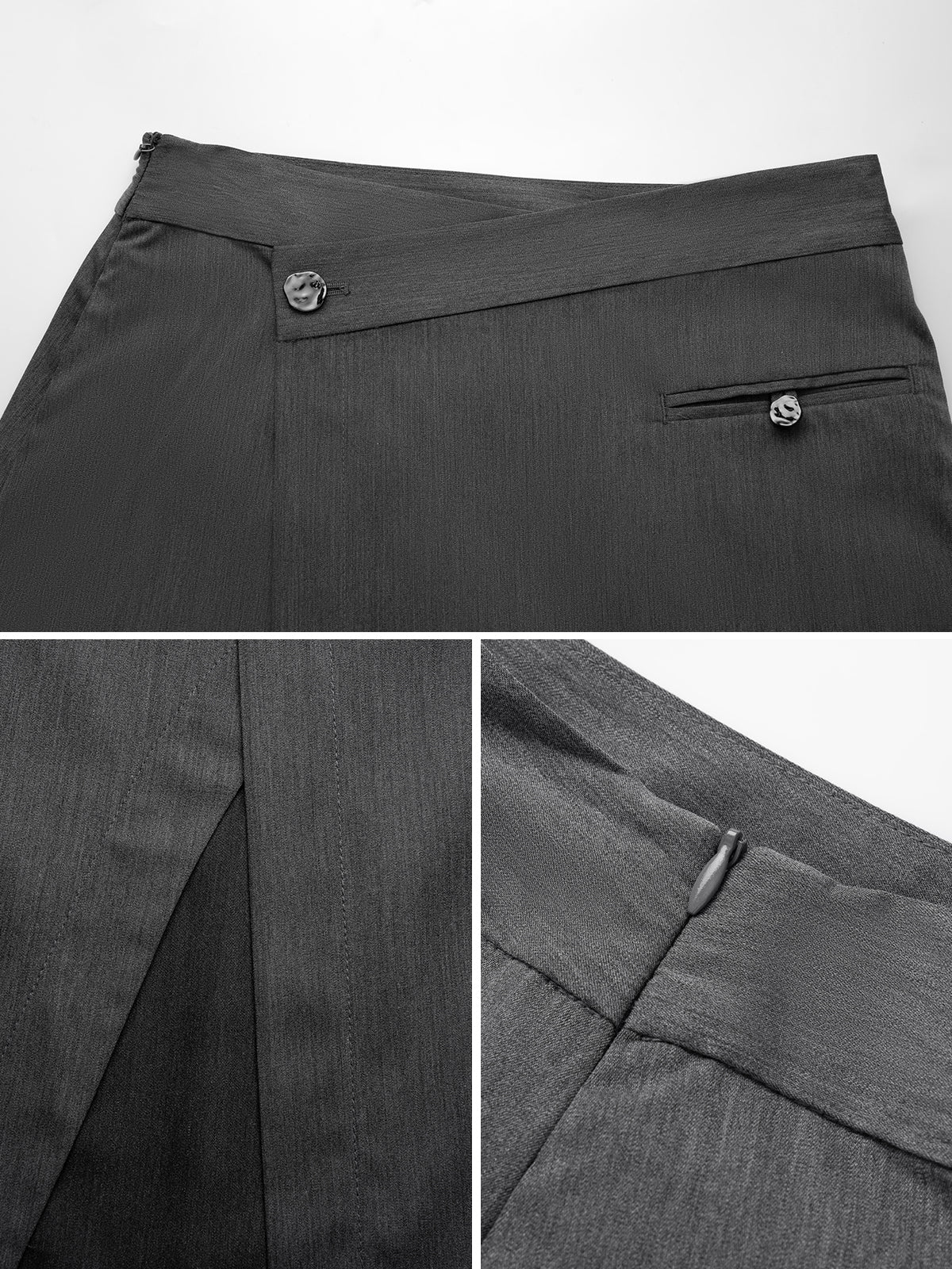 Asymmetric Slit Midi Skirt
