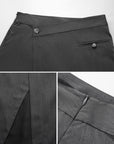 Asymmetric Slit Midi Skirt