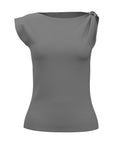 Asymmetric Sleeveless Knit Top