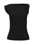 Asymmetric Sleeveless Knit Top