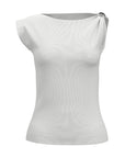 Asymmetric Sleeveless Knit Top