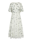 Smudged Mesh Off-the-shoulder Puff Sleeve Dress