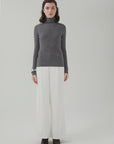 High-Neck Knit Sweater