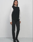 Ribbed Round-Neck Sleeveless Knit Vest