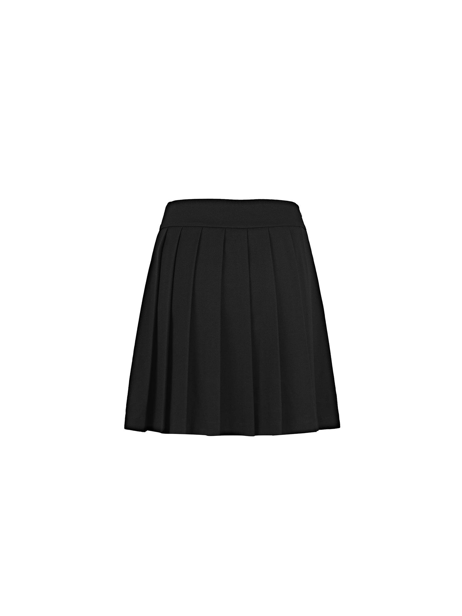 Double-Breasted Pleated A-Line Skirt