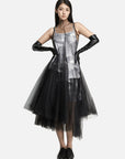 Sheer Mesh Slip Two-piece Sleeveless Dress