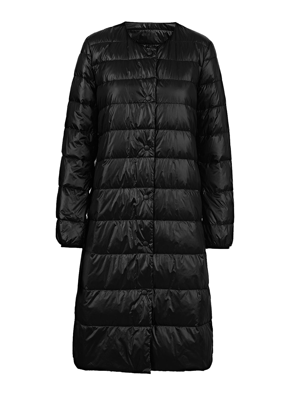 Two-Piece Long Down Jacket With High Collar And Splicing