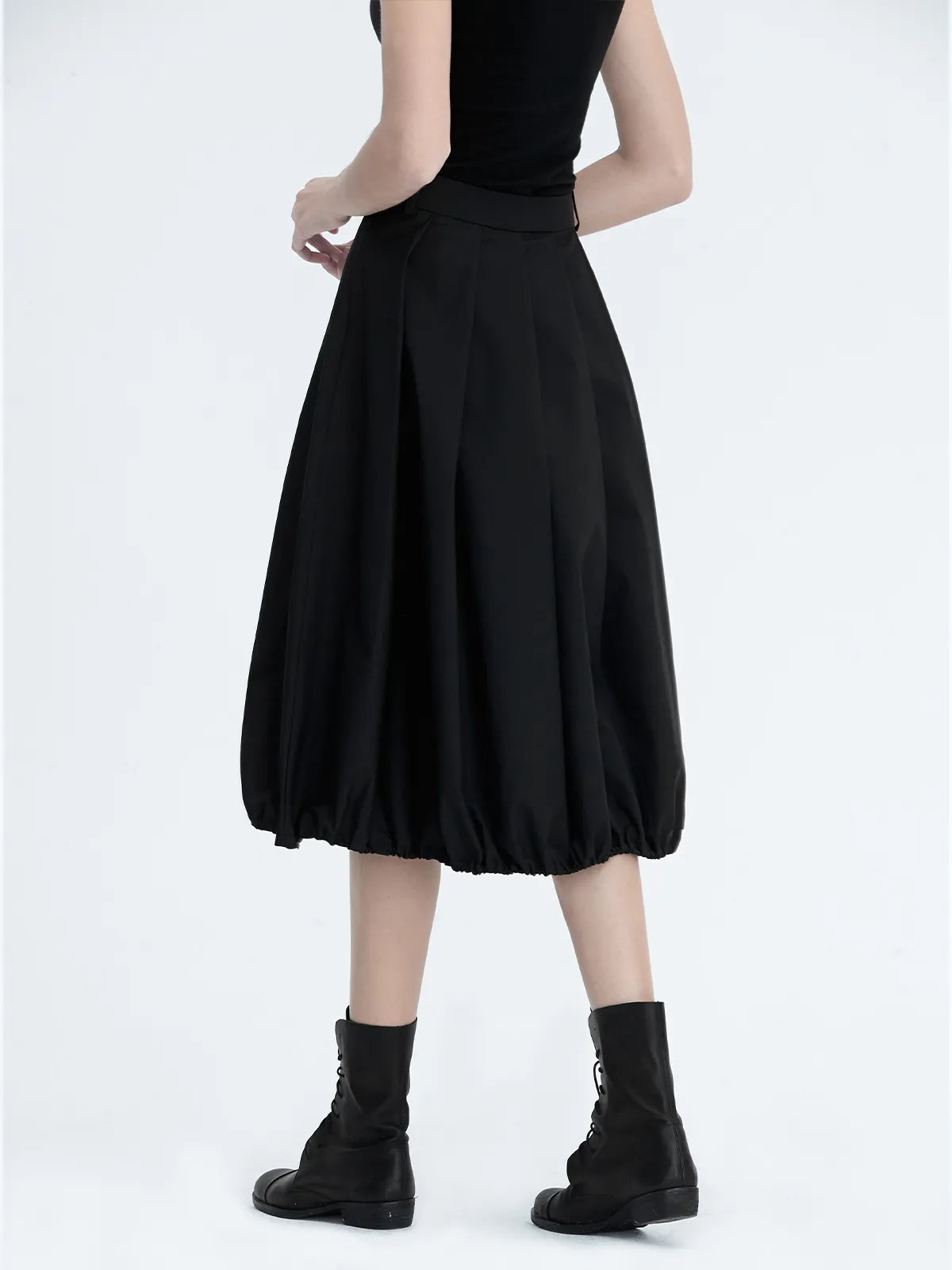 Side Pocket Letter Print Casual Skirt