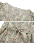 Crewneck Floral A-Line Mesh Dress