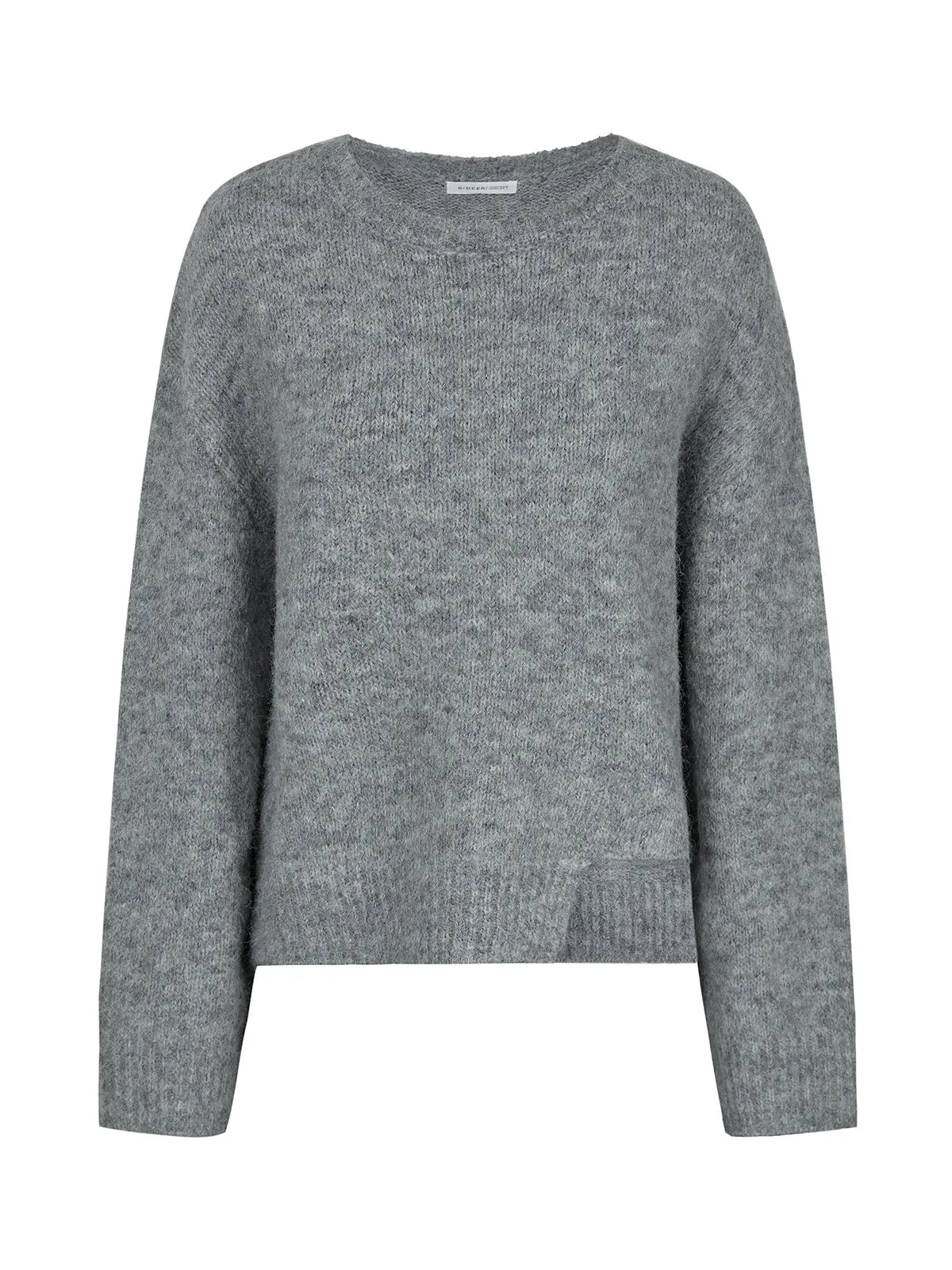Round Neck Irregular Drop Shoulder Sleeve Sweater