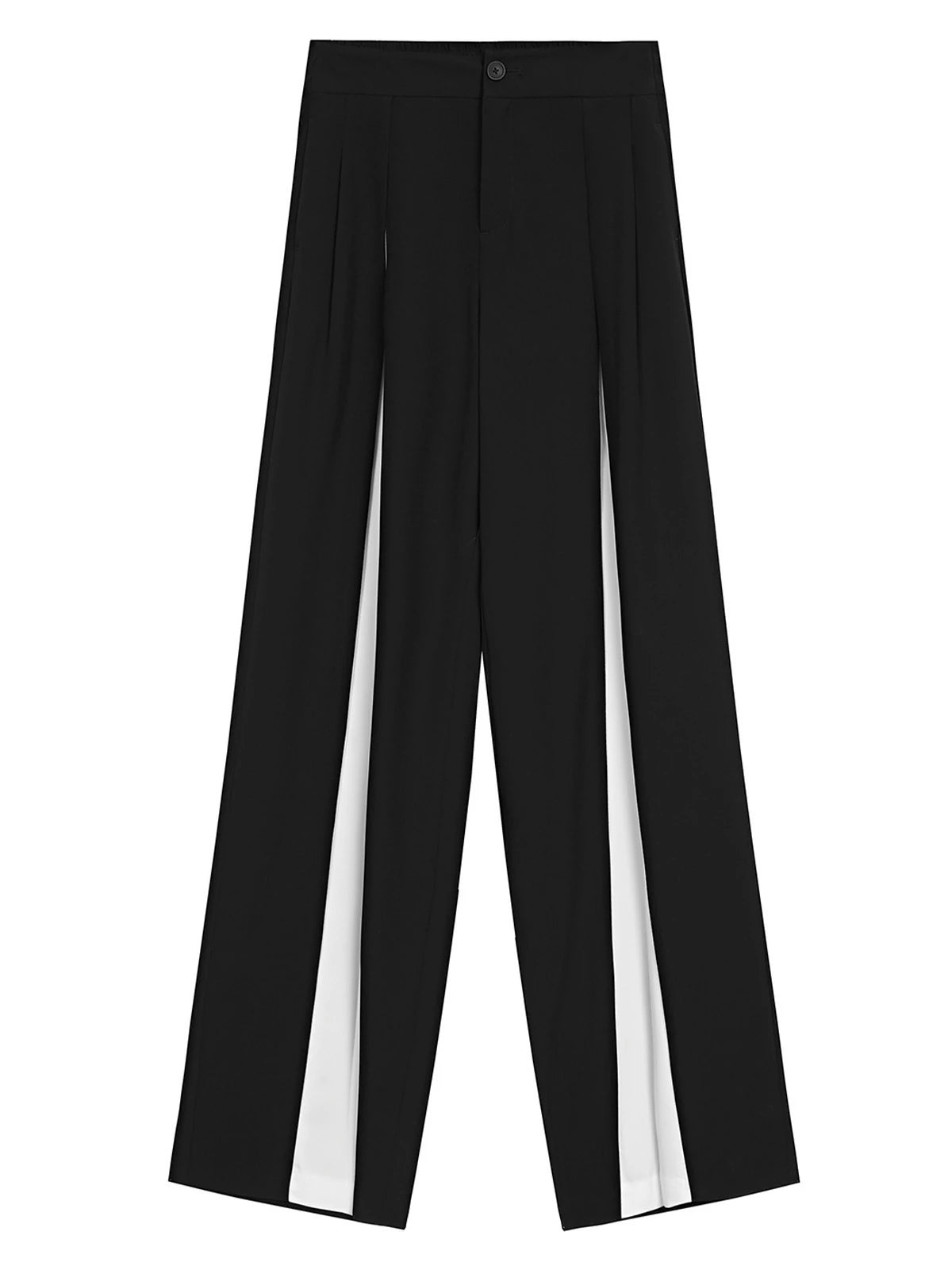 High Waist Chiffon Straight Leg Pants