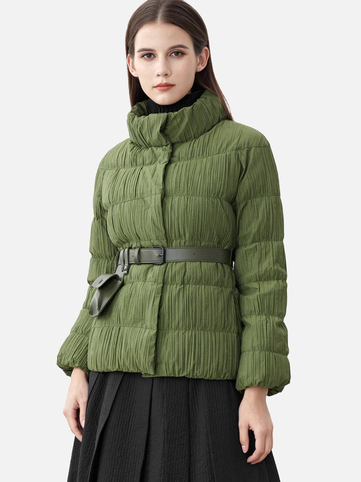 Folds Waist Short Down Jacket